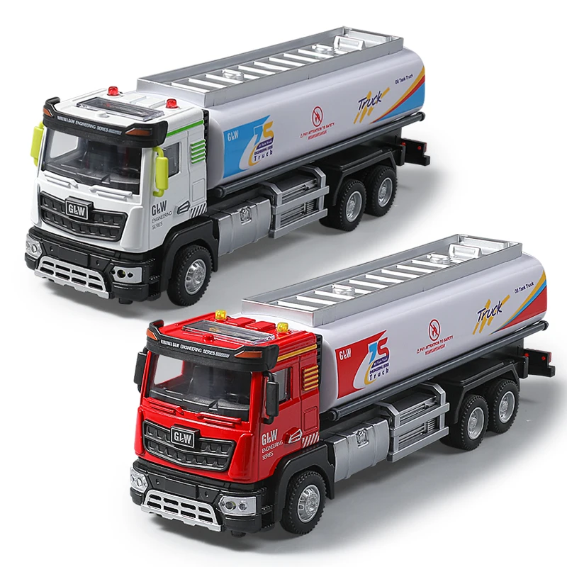 1:40 cidade urbana tanque de óleo transporte caminhão modelo simulação diecast veículo som e luz brinquedos para crianças presente