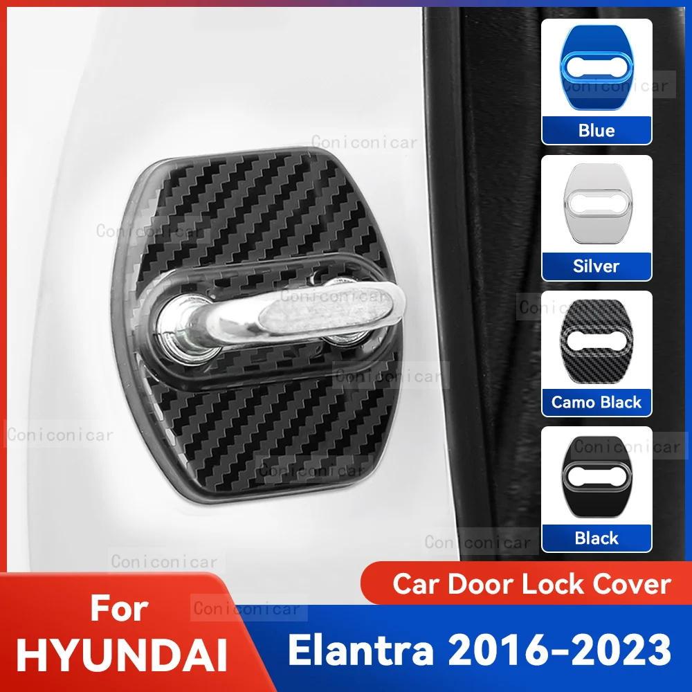 

Auto Car Door Lock Protect Cover Emblems Case Stainless Steel Decoration For HYUNDAI ELANTRA 2016-2023 Protection Accessories
