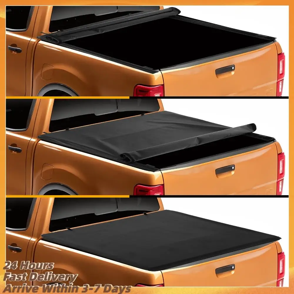 

5 Ft Pickup Truck Bed Cover Wear Resist Universal Truck Bed Sliding Cover For Ford Ranger IP56 Waterproof Car Modify Accessories