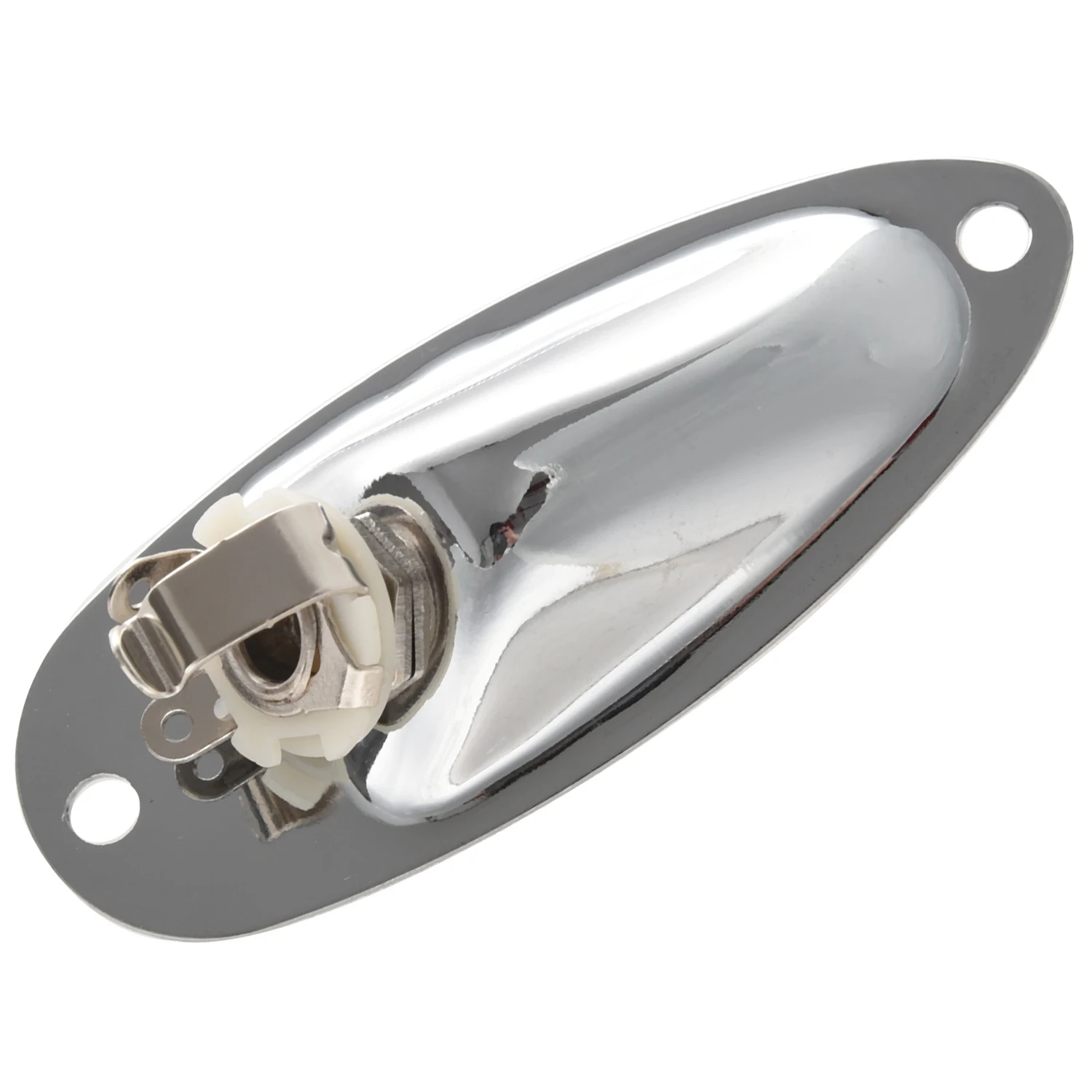 Экологически чистый 1 шт. разъем для гитары для лодки, 1/4 дюйма, входной выход, разъем 6,35 мм, хром, серебристый цвет для деталей гитары в стиле FD Strat