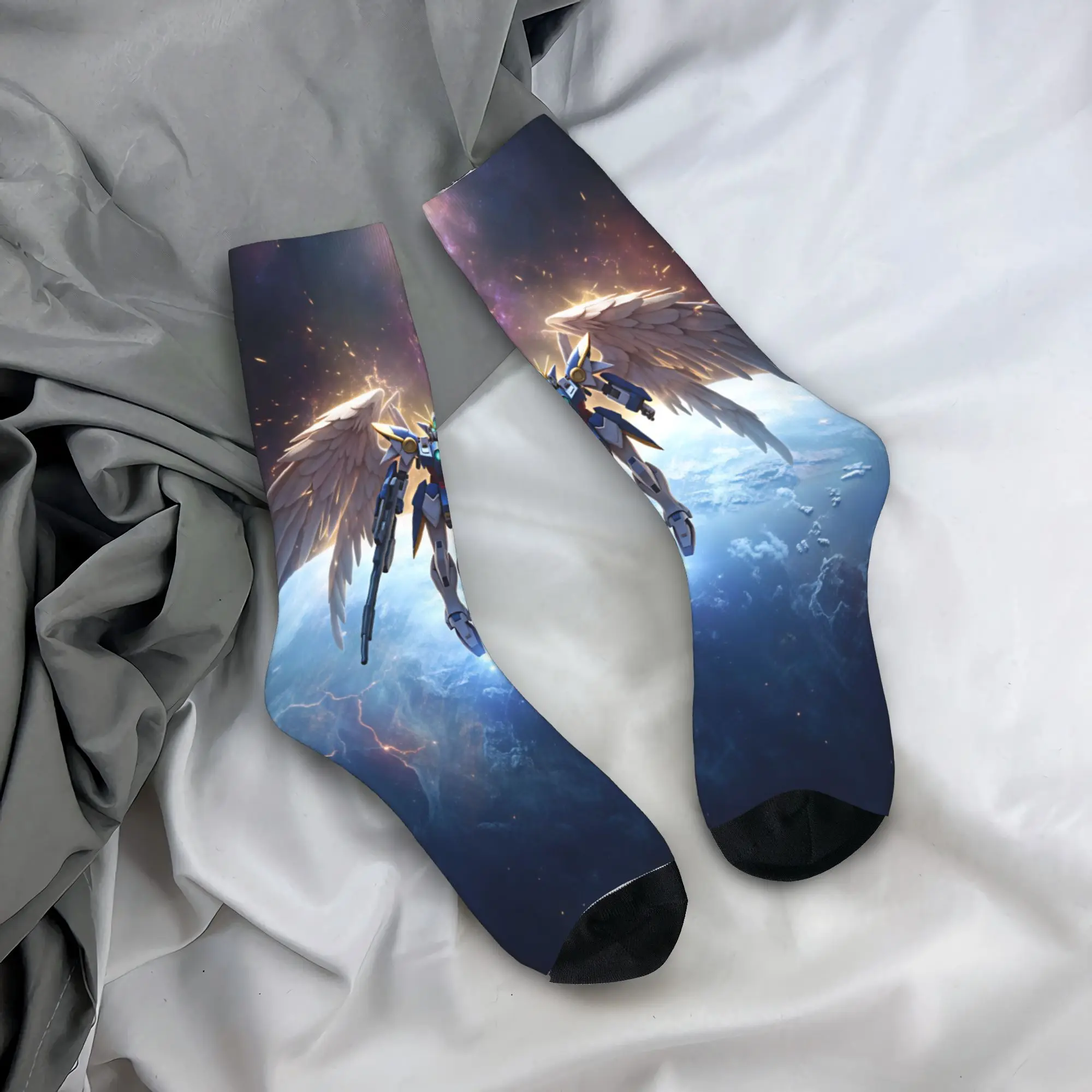 

Adults Men Socks Mobile Suit Gundam Stockings Anti-Slip Warm Soft Socks Winter Vintage Design Running Sports Socks