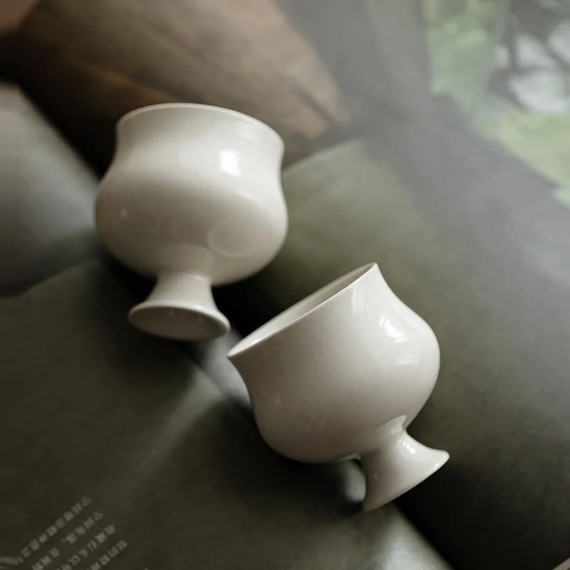 Taza de té de base alta de barro antiguo de hierba y ceniza de madera, taza de té de bergamota, taza maestra de canción de imitación, taza individual para beber té