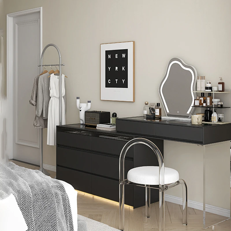 Minimalist Italian Dressing Table Storage Black Corner Organize Dressing Table Nordic Luxury Tocador Mueble Maquillaje Furniture