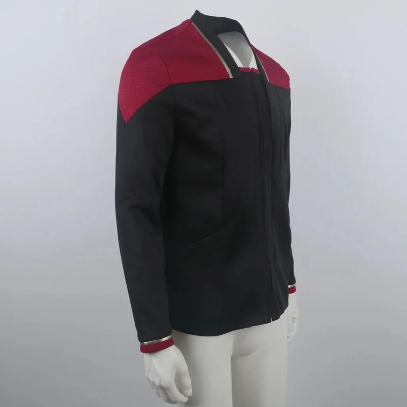 

CyCosplay для Picard 3Star Admiral Captain Trek, красное платье, куртка, униформа Звездного Флота, рубашки, костюмы, реквизит для вечеринки на Хэллоуин