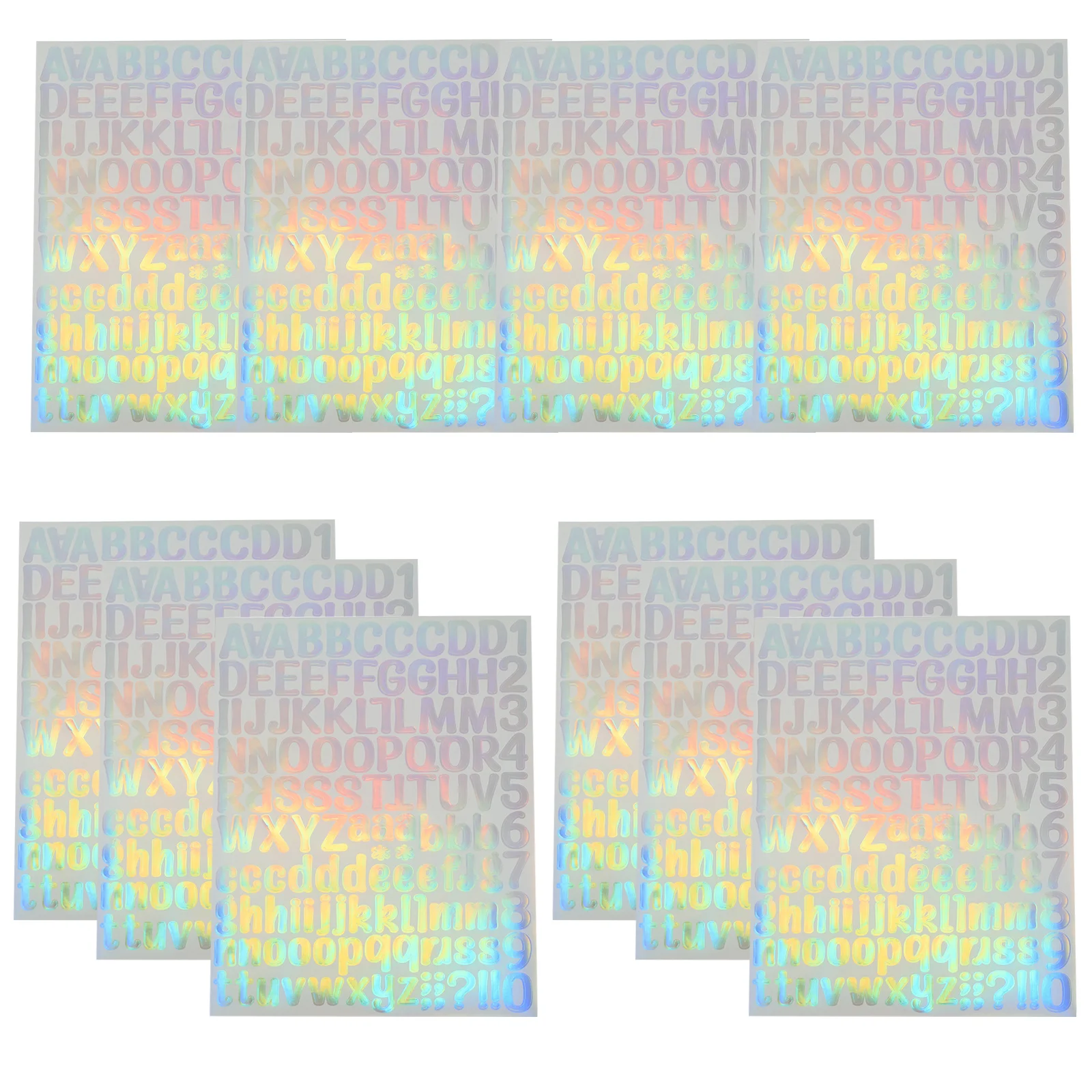 

10-листые лазерные наклейки с номерами, съемные блестящие виниловые наклейки с алфавитом для поделок своими руками, скрапбукинга, декор автомобиля, принадлежности для детской комнаты