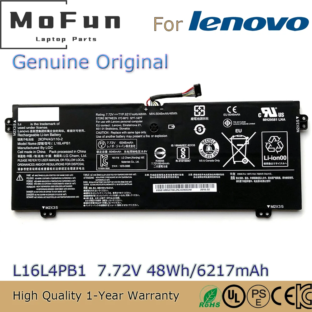 Brand New Original L16L4PB1 7.72V 48Wh Laptop Battery for Lenovo Yoga 720-13IKB 730-13IKB L16C4PB1 L16M4PB1 5B10M52740