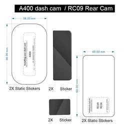 Per 70mai Dash Cam A400 Dash Cam Smart VHB Sticker e adesivi statici per 70mai RC09 adesivi statici per fotocamera posteriore