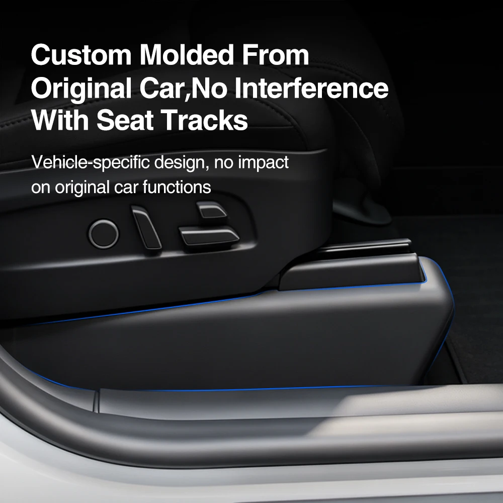 HEENVN TPE Full Wrap Under Seat Corner Guards Fit Tesla Model YL 2025 2026, Anti-Scratch Seat Track Carpet Protector Covers