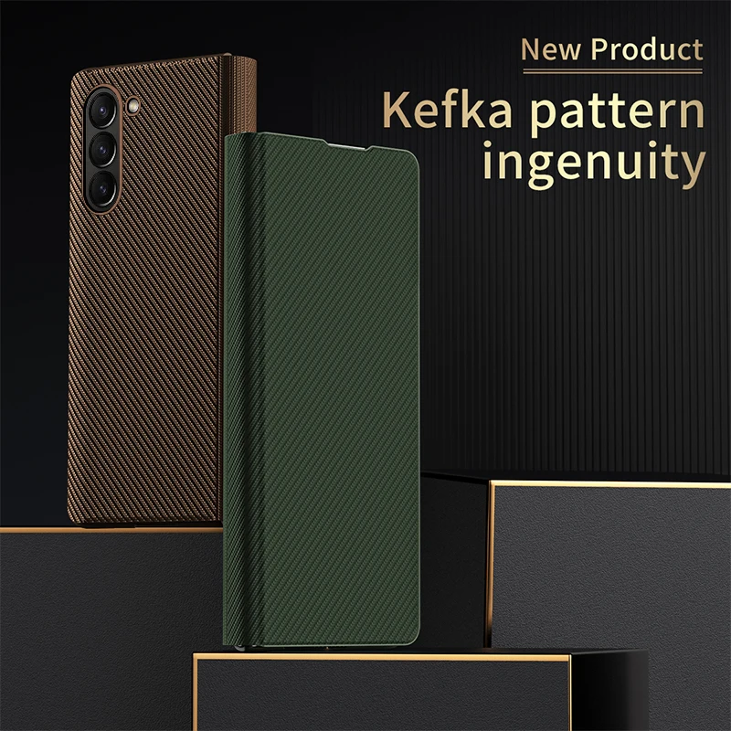 

For Samsung Galaxy Z Fold 5 Case Magnetic Kefka Pattern Anti-fingerprint Full Protection Kickstand Cover For Galaxy Z Fold5