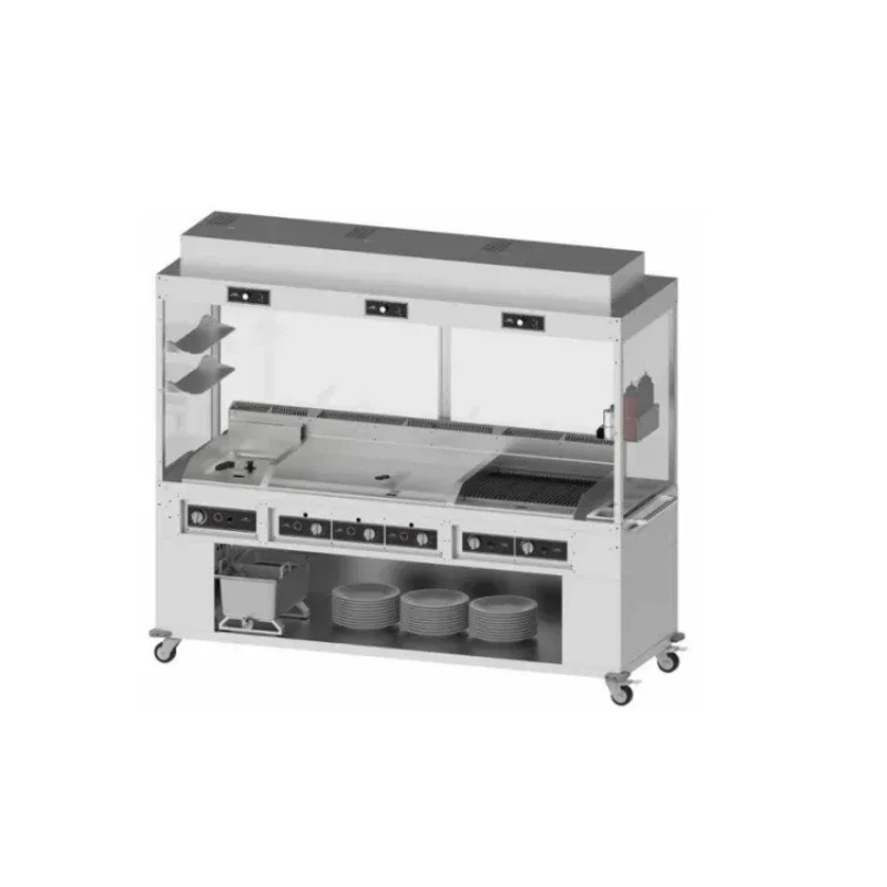 

Professional combined mobile integrated gas cooker, commercial kitchen equipment