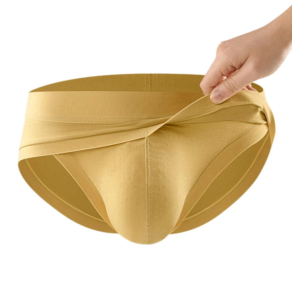 Men Comfortable Briefs Underwear Mid Waist U-shaped Pouch Lightweight Panties Hip Lifting Briefs Breathable Soft Male Underwear