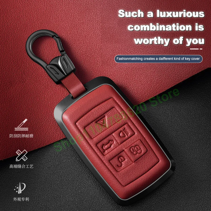 

Metal Leather Car Remote Key Case Cover Holder shell Fob For Range Rover Sport, Aurora L Discovery, Planetary Vessel, Discovery