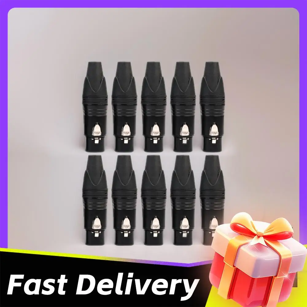 

10pcs DIY Microphone XLR 3Pin Female Connector Cable Solder Plug Adapters