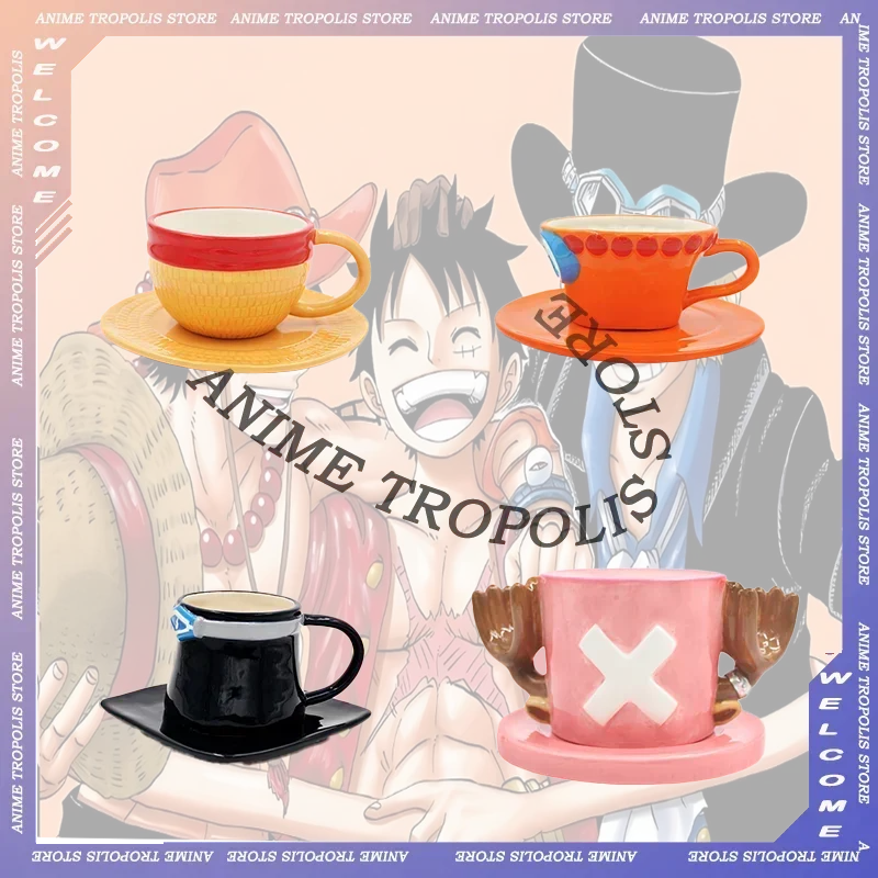 Anime Een Stuk Mok Water Cartoon Koffiekopje Creatieve Drie Broers Hoed Vormige Cup Anime Chopper Ace Vakantie Kinderen Geschenken