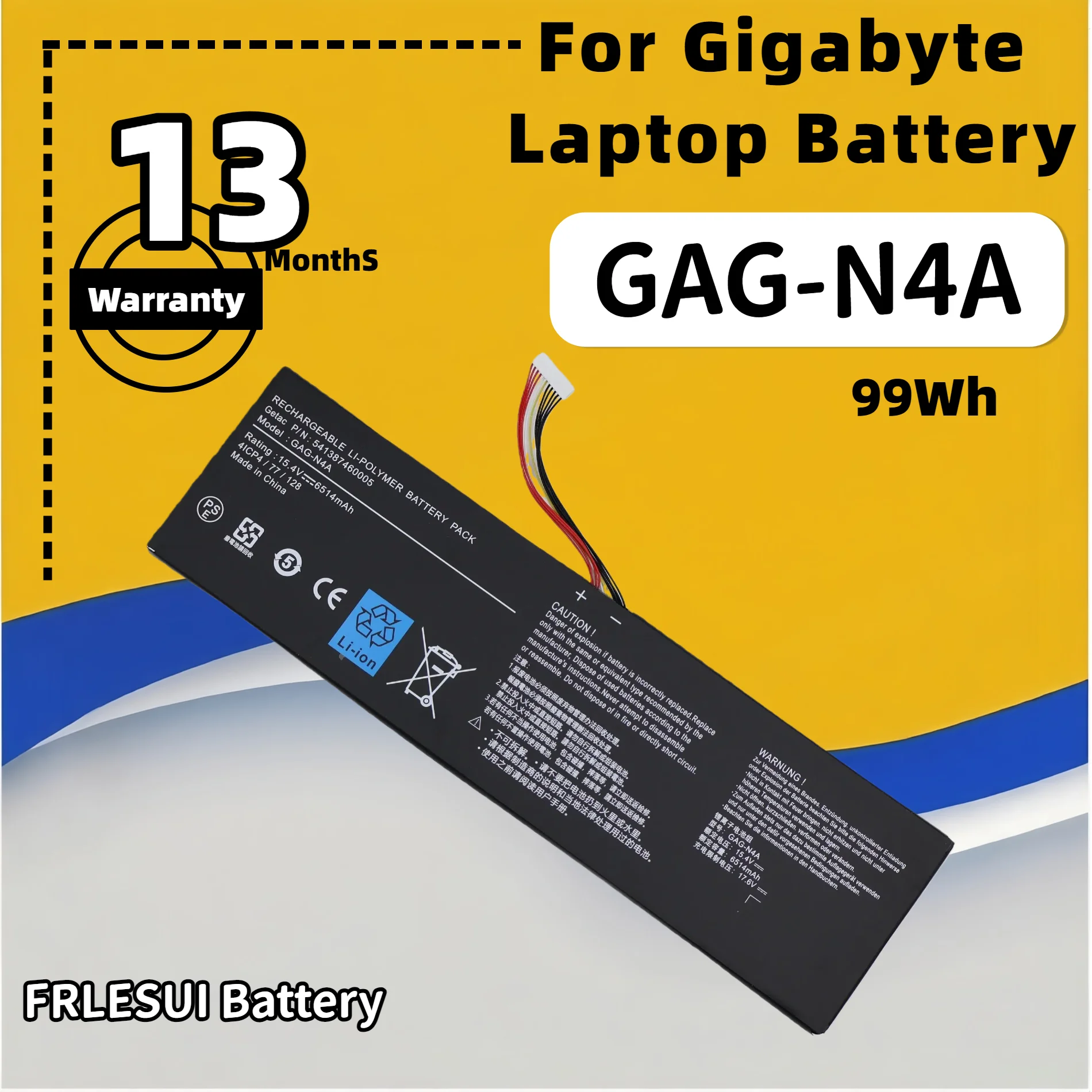 FRLESUI for Gigabyte Aero 15 OLED XD 15 RP75 16 RP86 17 HDR YD 17 XE4 16 YE5 15G KC 15G XC 15P XC GAG-N4A 99WH Battery
