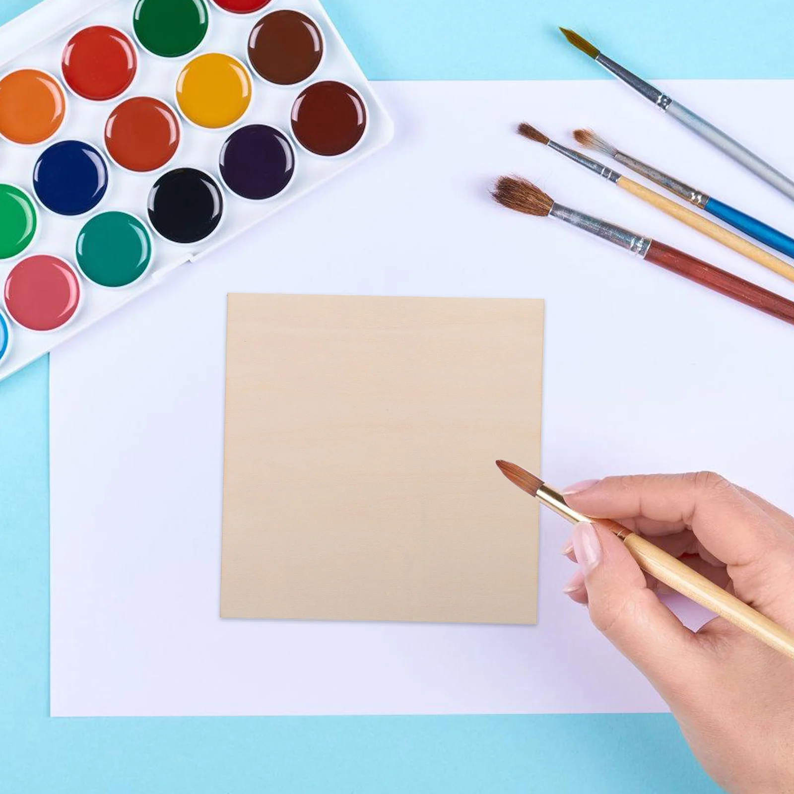 

20Pcs Blank Wooden Slices for Crafts Kids DIY Art Projects Natural Basswood Squares Smooth Surface for Drawing Painting