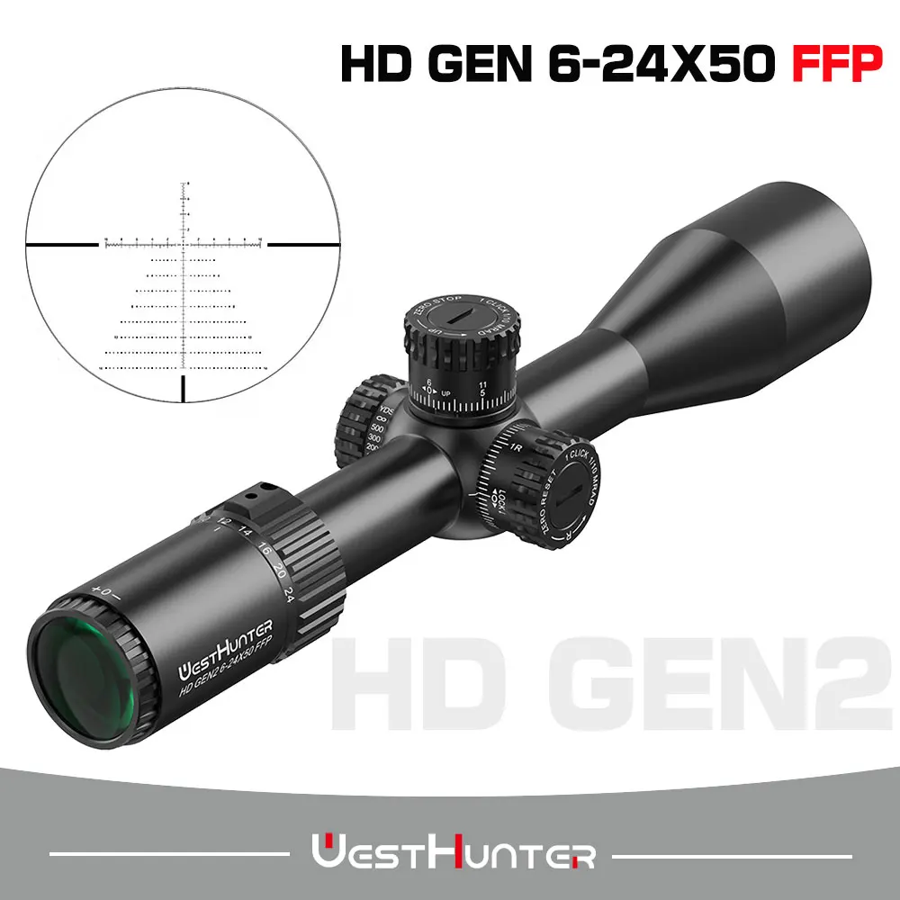 Westhunter HD Gen2 6-24x50 FFP Hunting Scopes First Focal Plane Long Range