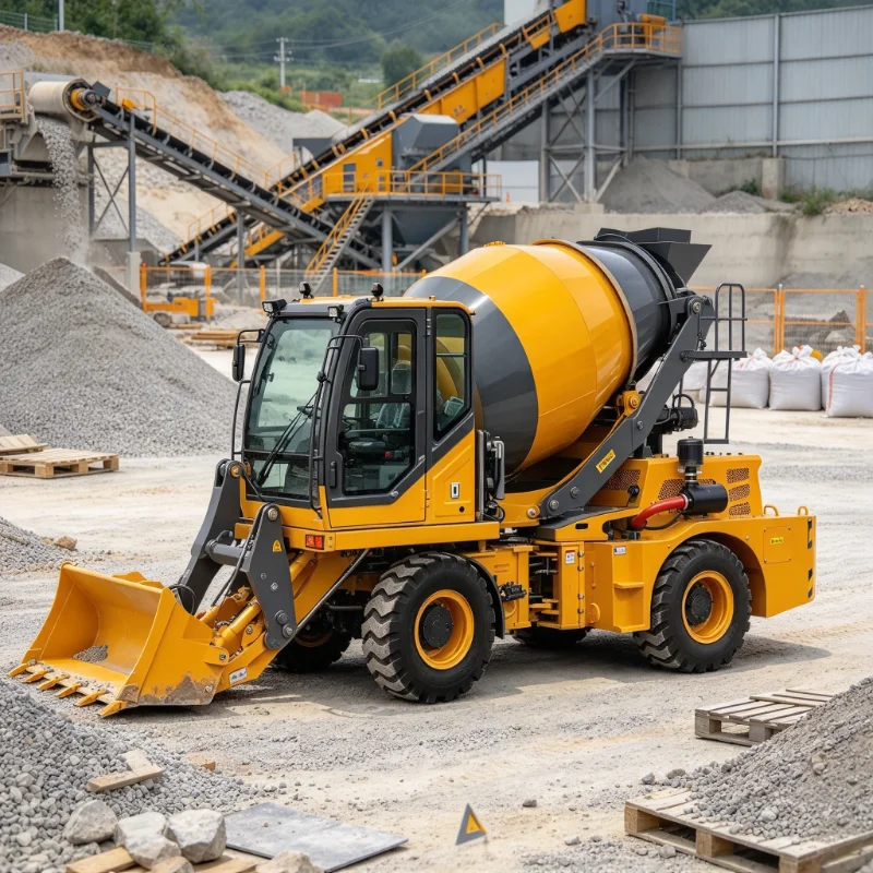 30km/h Speed Concrete Self-loading Truck with Wide Tires and Anti-skid Design Concrete diesel Mixer Truck