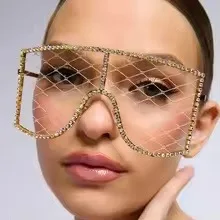 Stonefans Mesh Glasses Frames for Women Luxury 2024 Y2k Accessories Face Jewelry Belly Dance Statement Crystal Charms Display