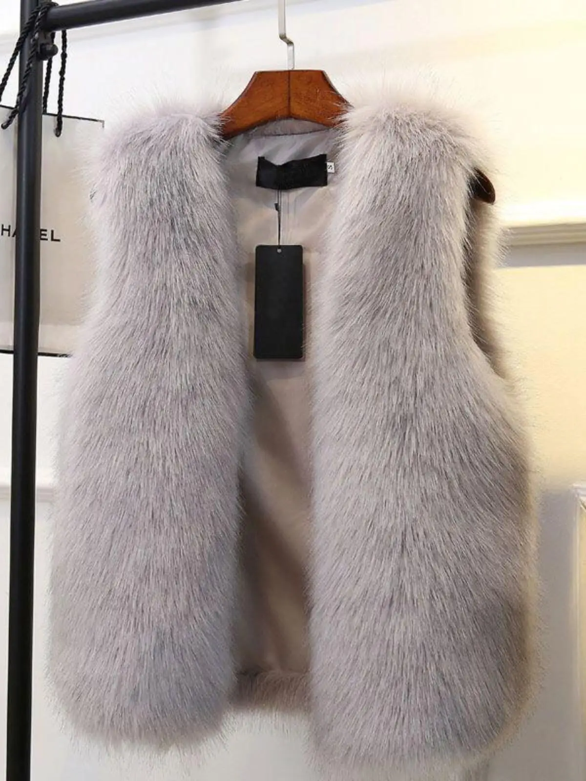 

Женский меховой жилет 2024, осень-зима, новинка Sle Thi, теплая пушистая верхняя одежда, большой размер, модная длина, Seven Sve Long