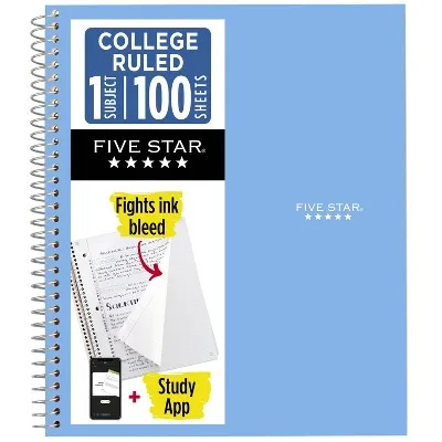 8.5"X11" 1 Subject College Ruled Notebook Sky Blue 100 Pages 11 Inch for Home Office School Essentials