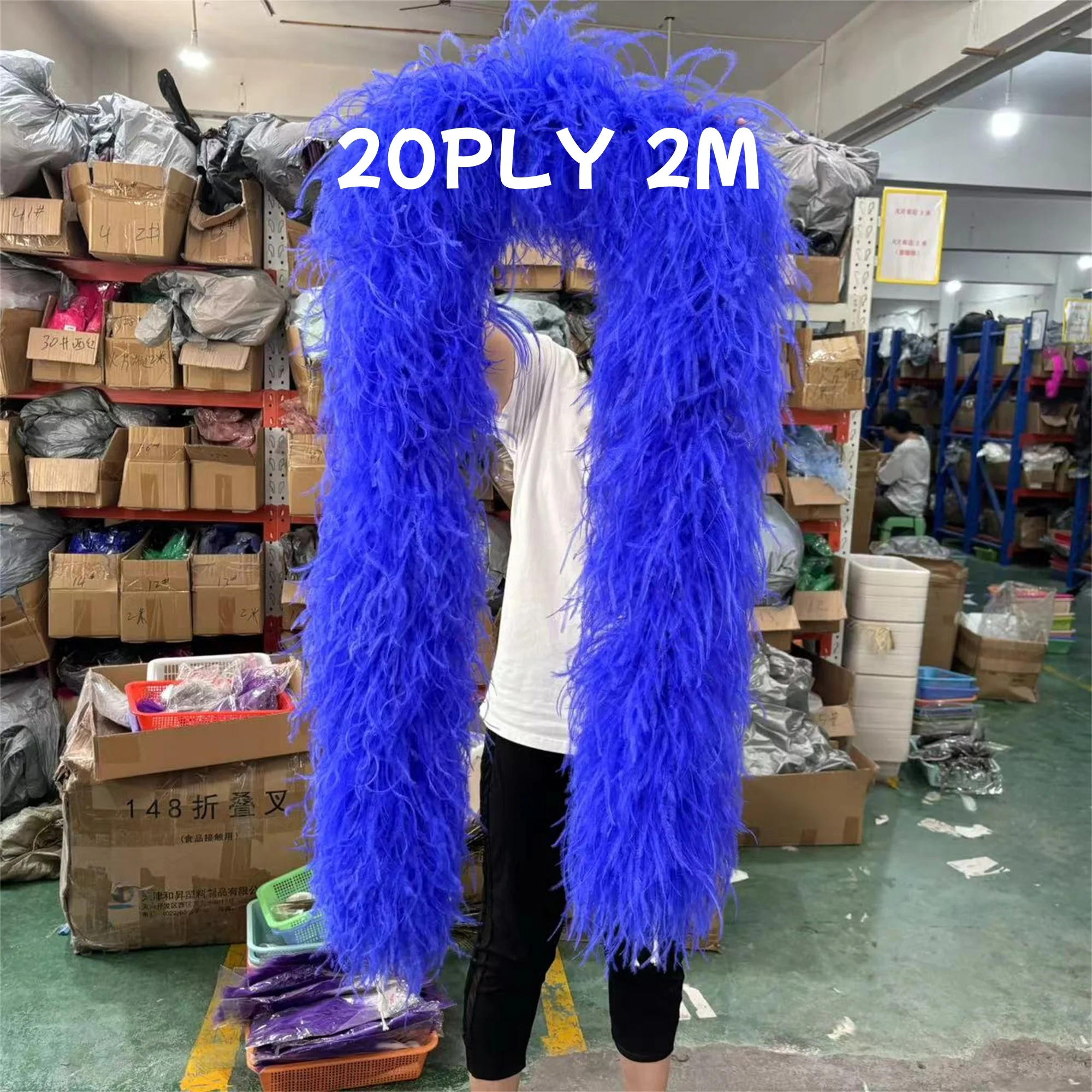 

2 4 6 10 20PLY Thick Ostrich Feather Boa Fluffy Ostrich Feather Trim for Party Clothing Dress Wedding Sewing Plumes Decoration