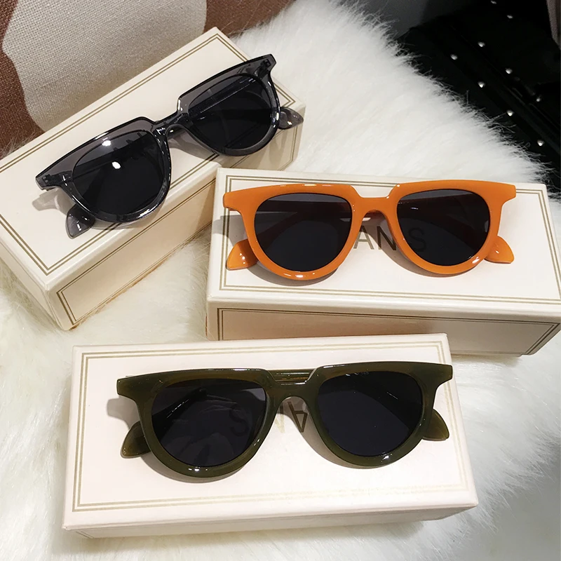 Retro Orange Round Sunglasses Women 2023 Brand Designer Tortoise Shell Oval Frame Men Sun Glasses Anti Blue Light Eyewear Female