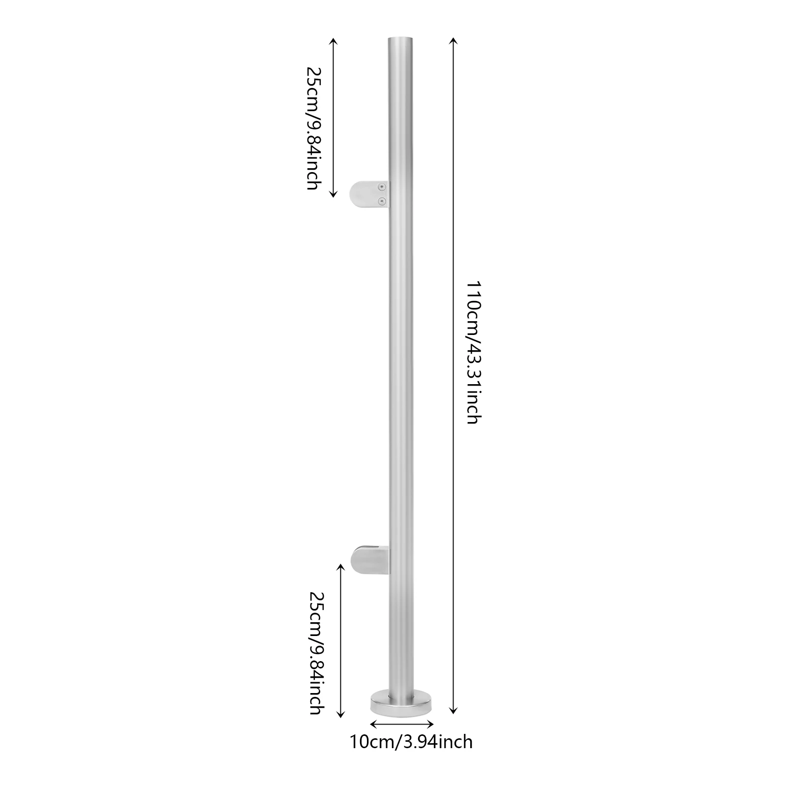 316 สแตนเลสราวบันไดราวบันไดรั้วเสา Handrail 110 ซม./43.3in แก้วราวโพสต์สําหรับ Garden beach