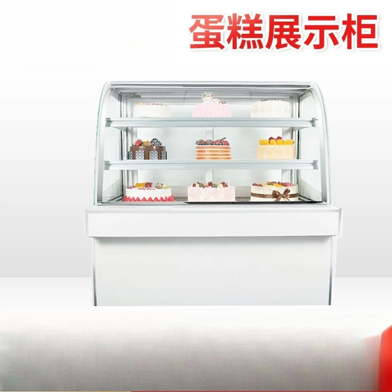 Commercial right angle curved cake cabinet refrigerated cooked dessert mousse air-cooled freshness display cabinet cake cabinet