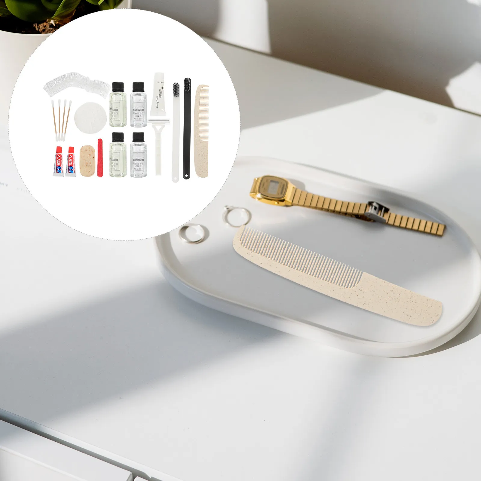 

Disposable Personal Care Kit Travel Size Toiletries Set for Business Trip Vacation Camping Lightweight Easy Carry Guest