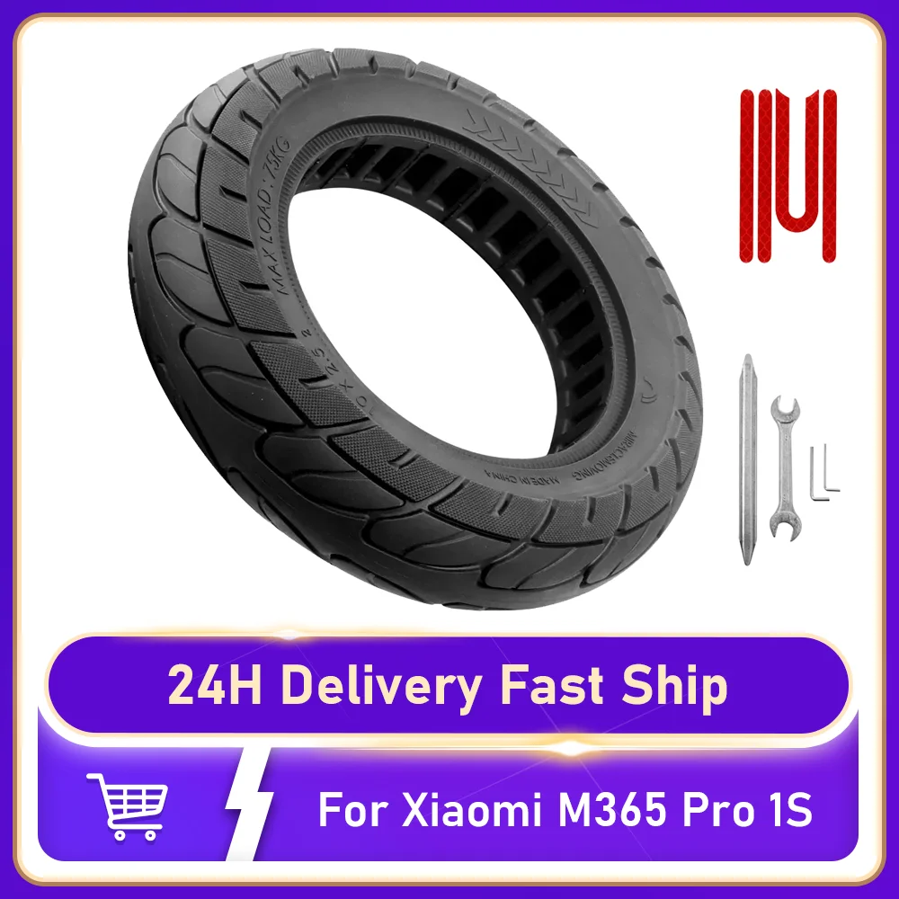 

10-дюймовая взрывозащищенная бескамерная шина 10X2,5 с полой сотовой твердой шиной для Xiaomi M365 Pro 1S электронного скутера, передняя и задняя запасная шина