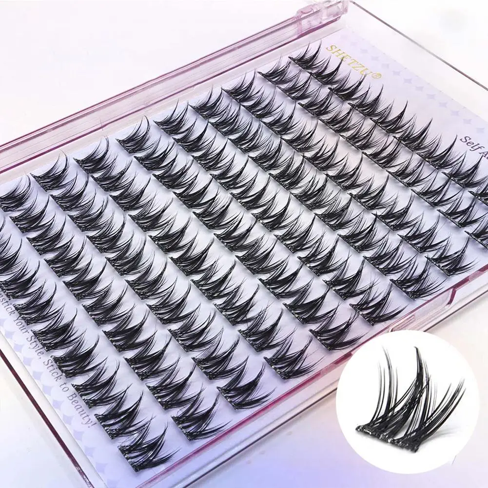 Glue-free Self-adhesive False Eyelashes Natural Single Cluster Manga Lashes Extension DIY Eyelashes Korean makeup tools