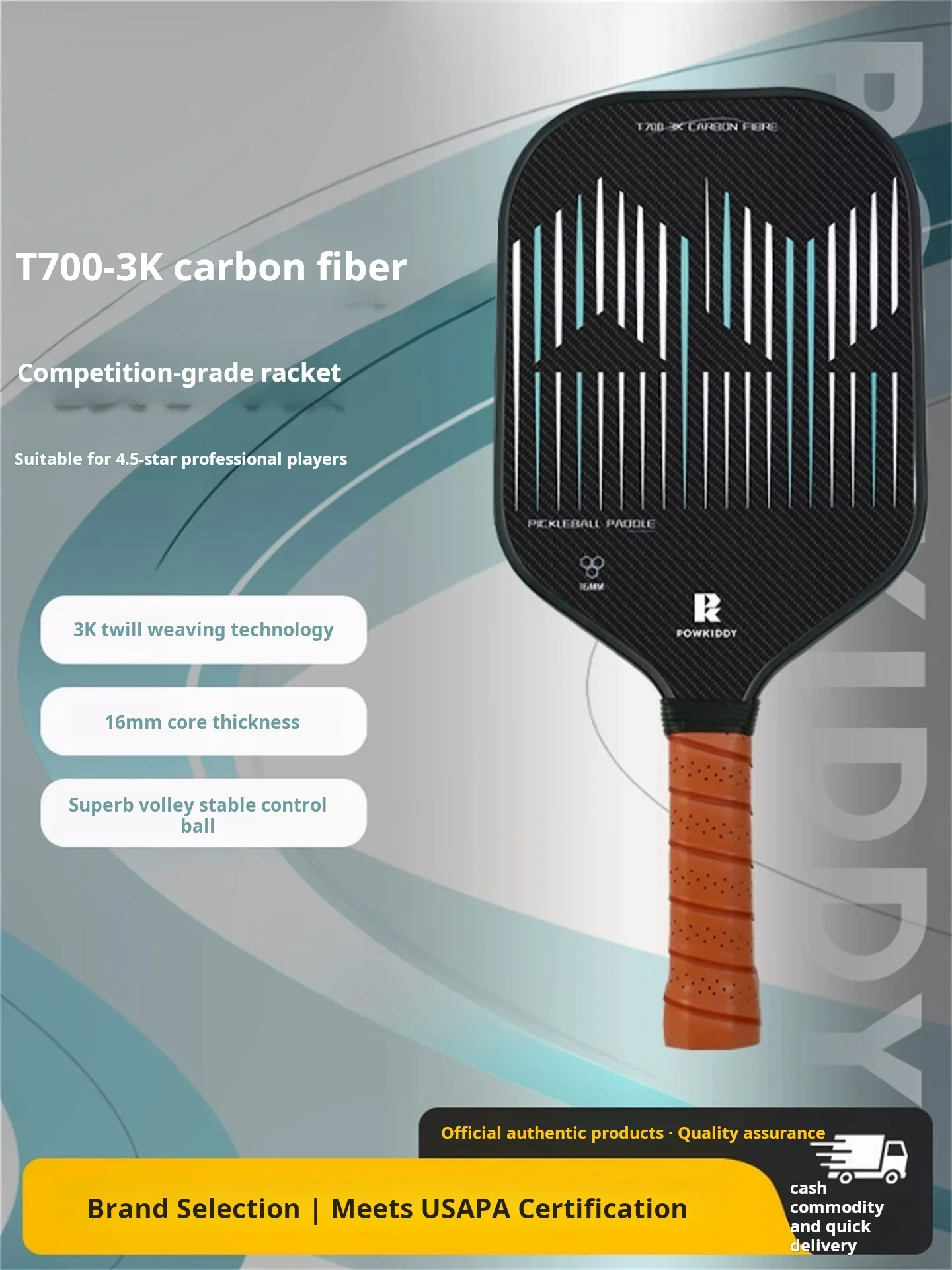 

T700-3K Carbon Fiber 16mm Pickleball Paddle Set - High-Performance Honeycomb Core, Tournament Grade Equipment