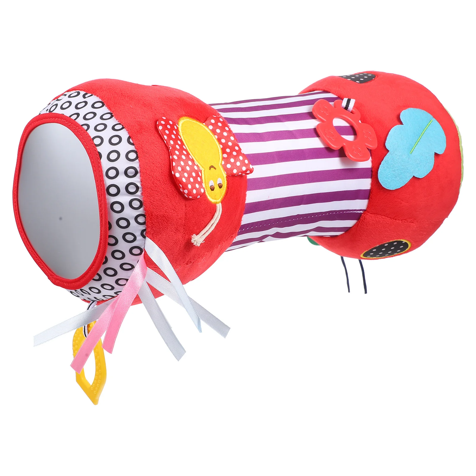 Oreiller à rouleau rampant pour nouveau-né, coussin doux multifonction rouge vin pour le développement du Fitness des bébés, améliore les compétences motrices