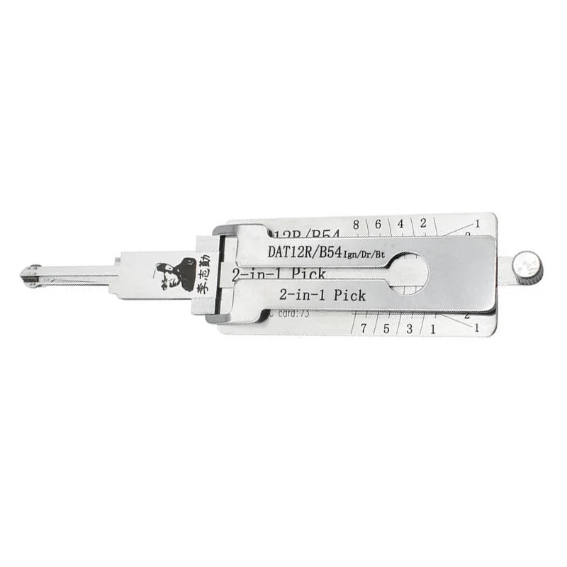 Lishi DAT12R/B54 2 in 1 Lock Pick Decoder Ignition Car Door Opener for Isuzu and Hino truck Models Flat Milling