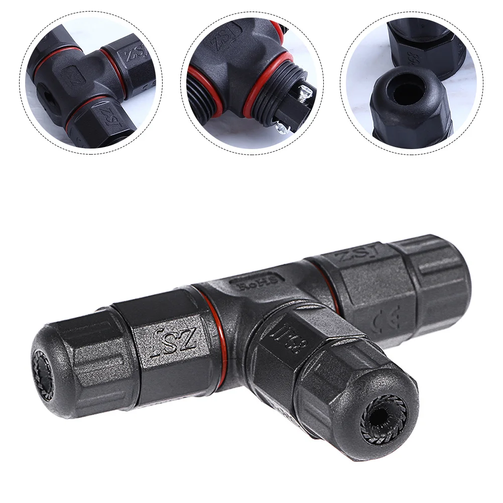 

IP68 Waterproof Electrical Connector T-Shape Nylon Fireproof Fast Splice Solution for Outdoor LED Light Wire Adapter Cable