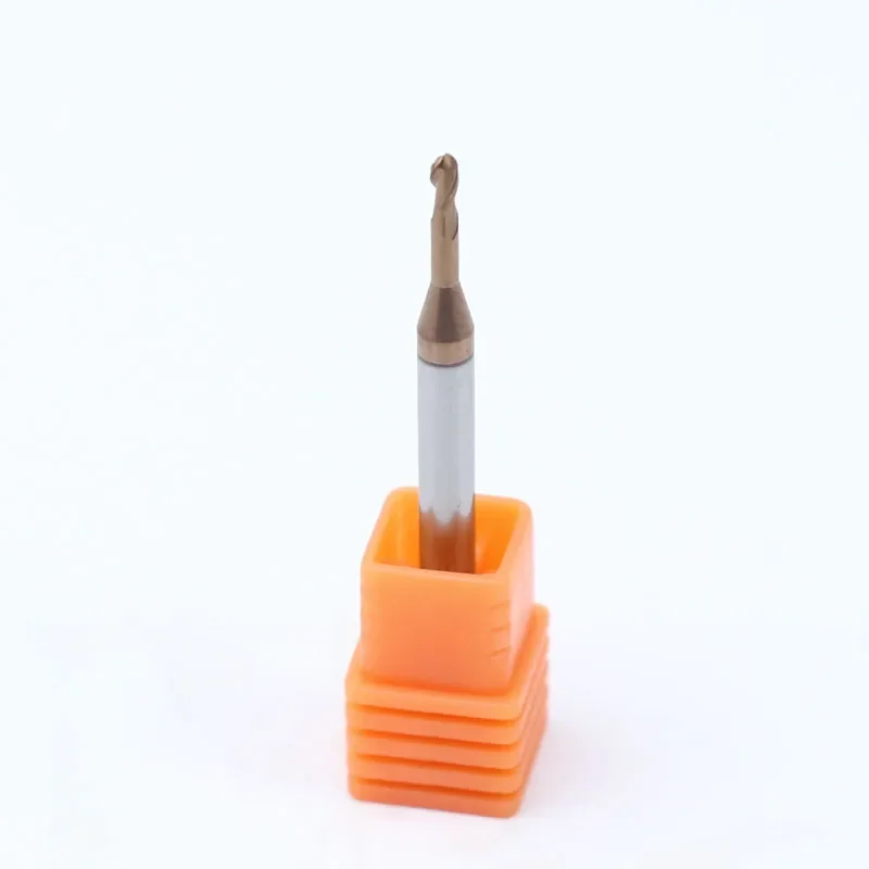10PCS HRC55 HRC65 Carbide Long Neck Ball Nose End Mills CNC Deep Groove Cutter Milling Cutters Router Bit Knife R0.5 R1 Endmills
