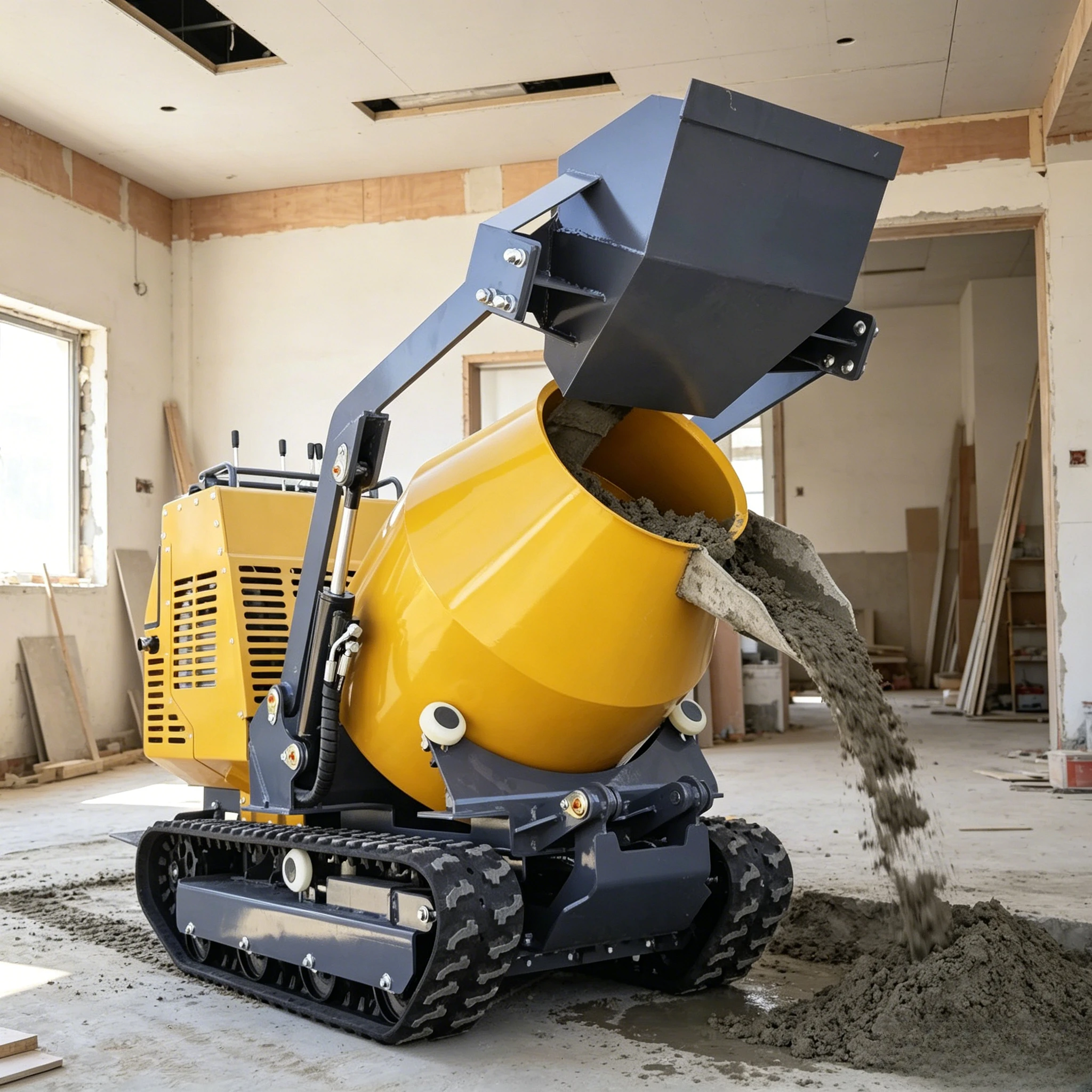 YG Customized Small Crawler Roller Mobile Concrete Mixer Multifunctional Mortar Mixer Building Construction Materials Truck