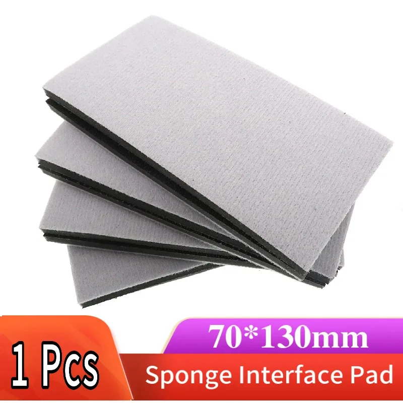 

70X130mm Rectangle Soft Sponge Interface Pad Damping Pad for Sander Backing Pad Abrasive tools Accessories - Hook and Loop