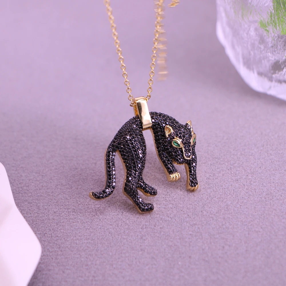 5PCS, 2022 New Fashion Gold Color Leopard Head Pendant Necklace For Women Men Luxury Cubic Zirconia Jewelry Female Gift