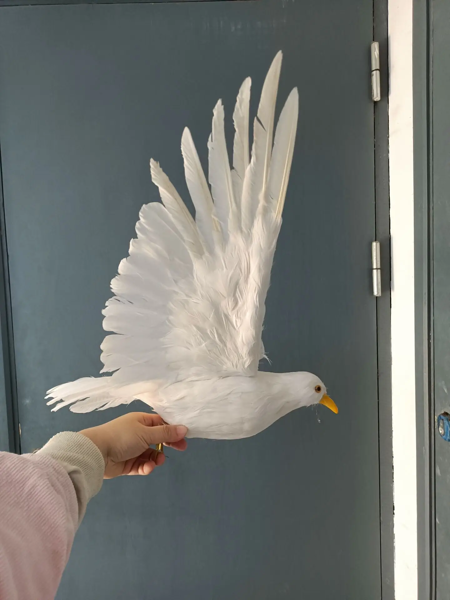 

big simulation white dove model foam&feather wings bird garden decoration gift about 40x75cm xf2988