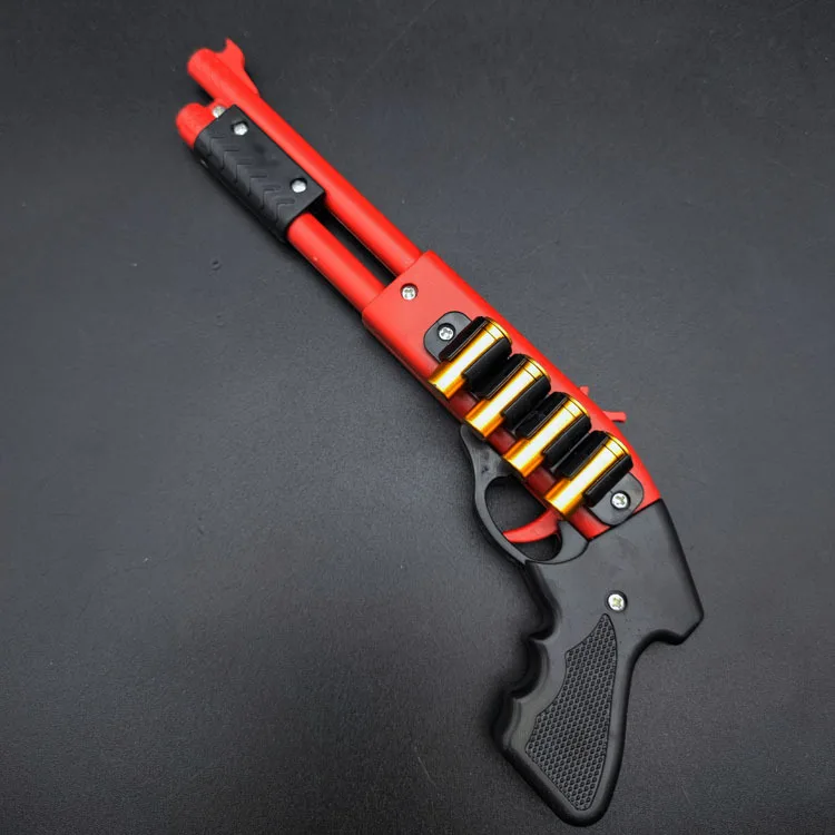 Mini opryskiwacz 4-strzałowy pistolet z gumką Miniaturowy model ozdoby Zabawka Pistolet na miękkie pociski Zabawka dla chłopca