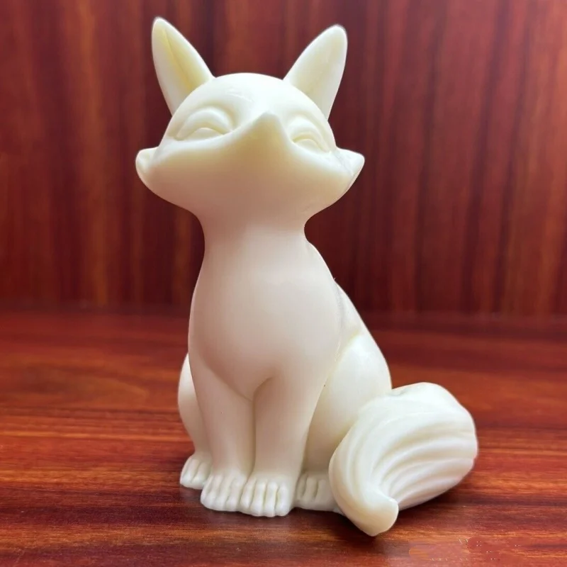 

Tagua Nut Fox Statue Nine Tailed Fairy Feng Shui Animal Decor