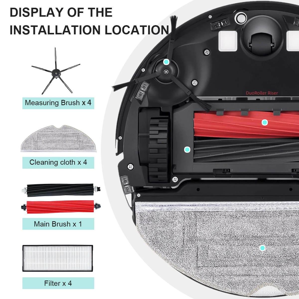 Repuestos para Roborock S8 S8 Pro Ultra S8 +, DuoRoller, cepillos laterales principales, paños de fregona, filtros HEPA, accesorios para bolsas de polvo