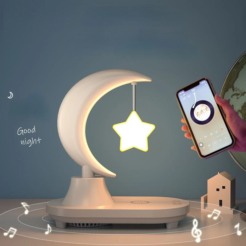 Bluetooth Speaker Cute Desk Accessories Decoration Luminaire Kawaii Table Lamp Cool Gadgets Night Star Light Usb Led Novelty