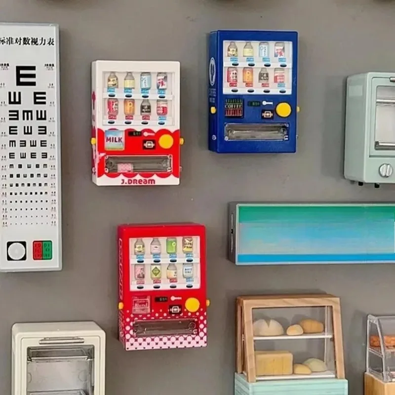 Dollhouse Miniature Vending Machine Model Fridge Magnet  Simulation Magnetic Sticker  Cute Refrigerator Ornament DIY