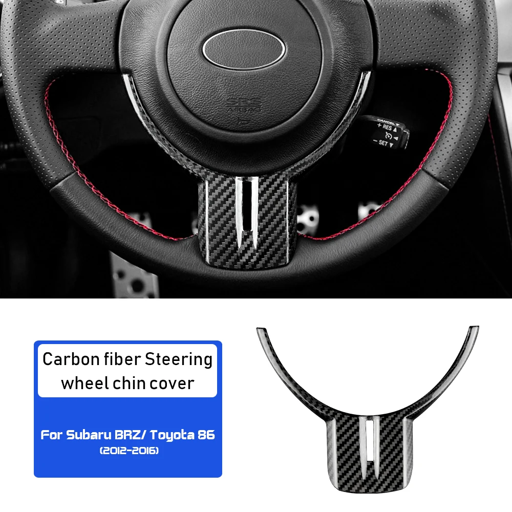 For Subaru BRZ Toyota 86 2012 2013 2014 2015 2016 Steering Wheel Cover Real Carbon Fiber Sticker Car Interior Trim Accessories