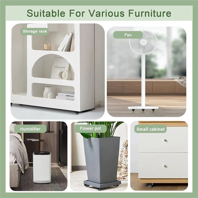 A64Z 16Pcs1inch Self Adhesive Caster Wheels For Furniture,28LBS Load Capacity, Swivel Wheels For Small Appliance Storage Bins