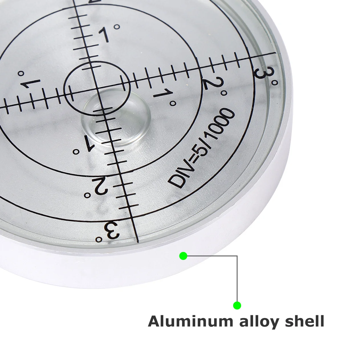 1pcs Circular Bubble Level Durable Plastic Small Spirit Level Horizontal Tool Surface Scale Silver Cover White Liquid For