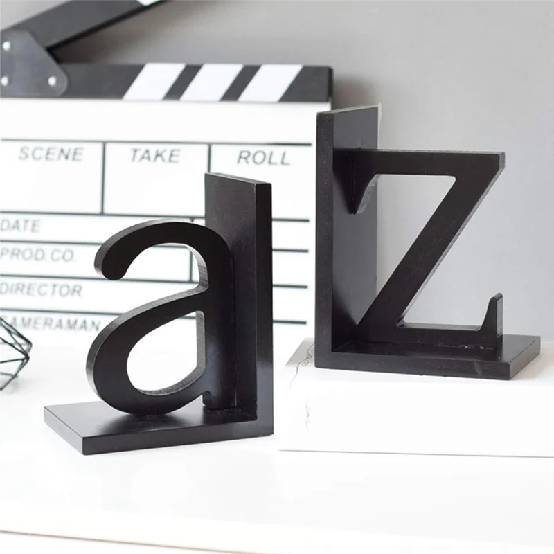 

Creative Letter Wood Bookend Book Stand Home Decoration Durable Easy Install Easy To Use